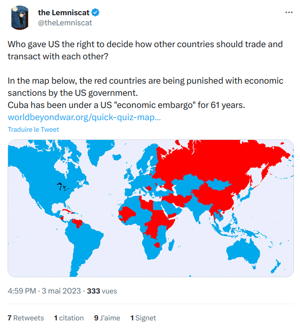List of countries under embargo
