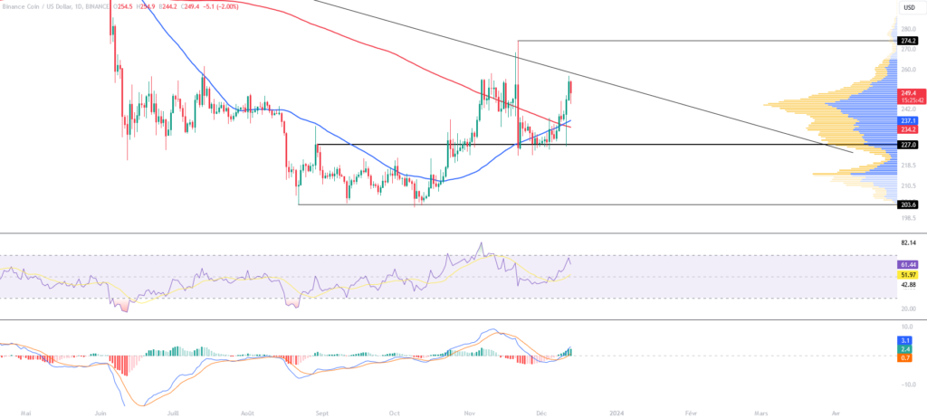 BNB/USD chart in daily time frame