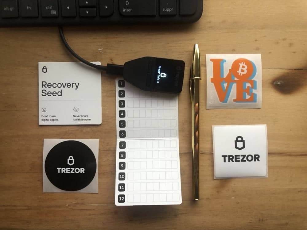 A Trezor Safe 3 device