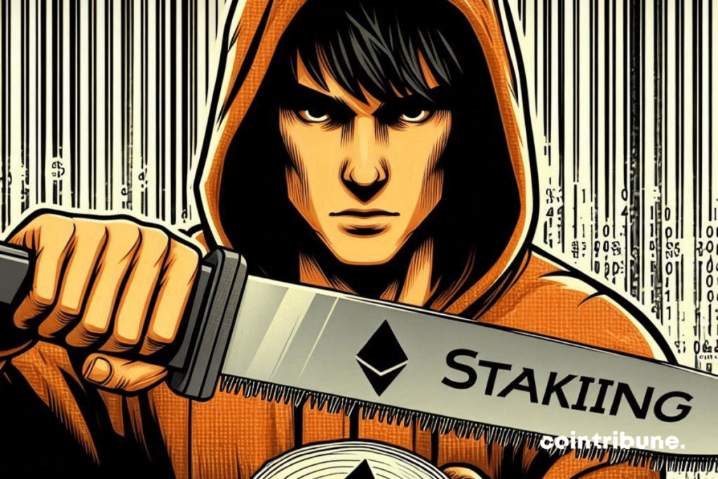 Cartoon by Vitalik Buterin wanting to reduce the threshold for participation in Ethereum staking