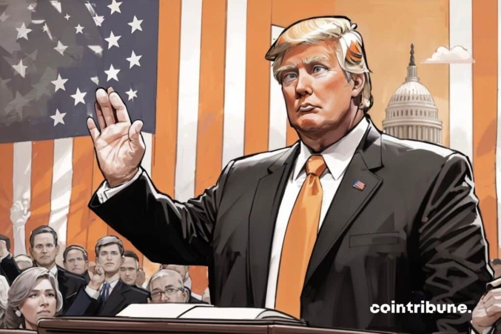 Donald Trump at the inauguration in the United States