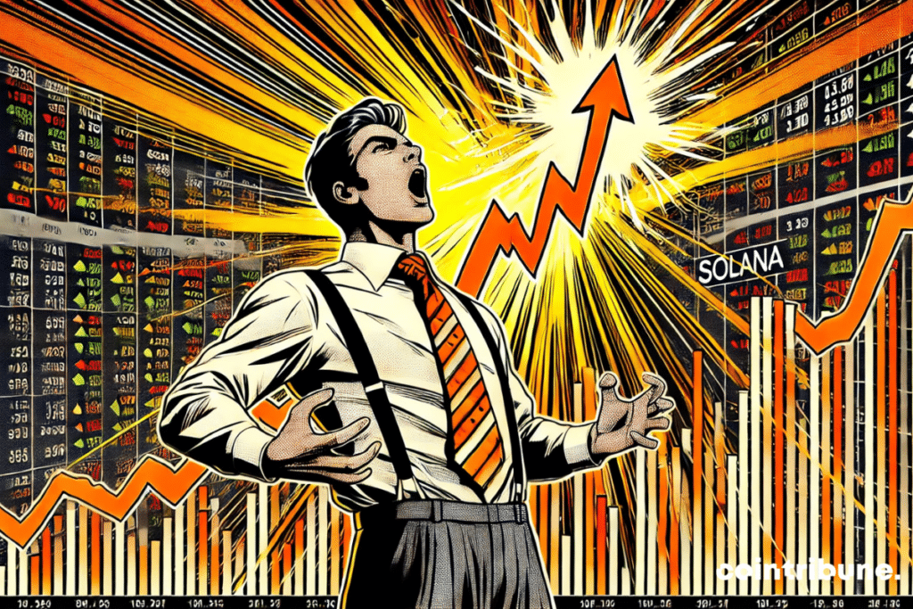 A trader happy with the rise in Solana