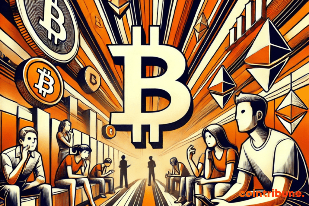 the illustration representing impatience in the world of cryptocurrency.