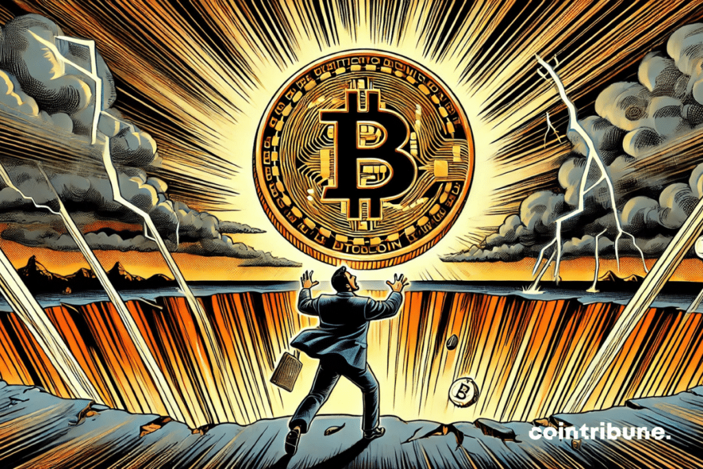 A panicked businessman in the face of the fall of Bitcoin!