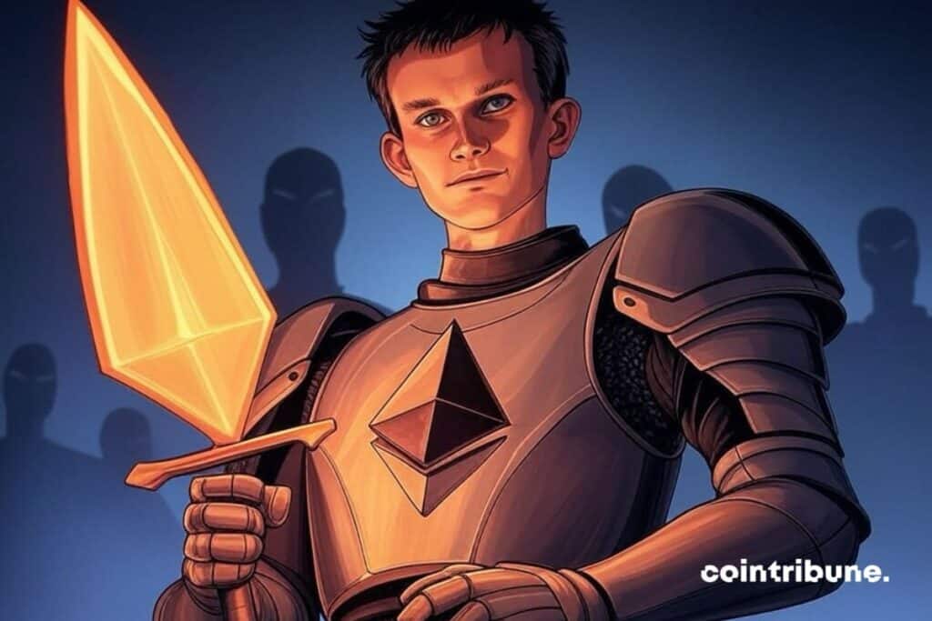 Vitalik Buterin as a knight who defends Ethereum's positions