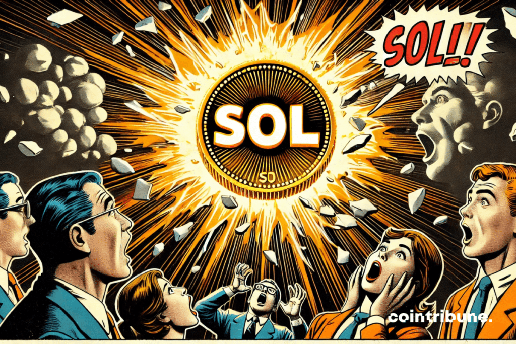 Amazed traders while contemplating the Solana token