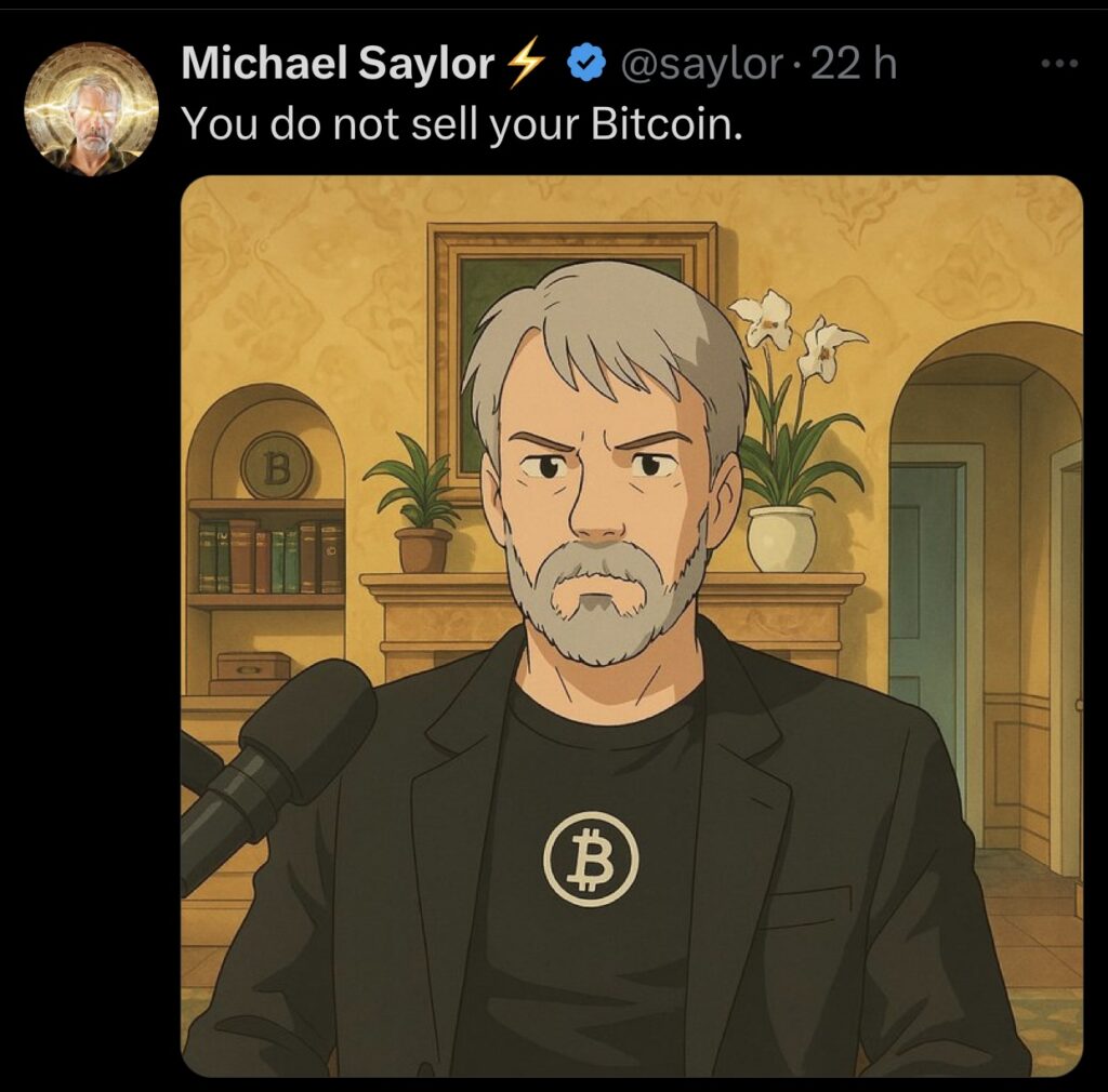 Michael Saylor and many others shared their Ghibli way portraits.