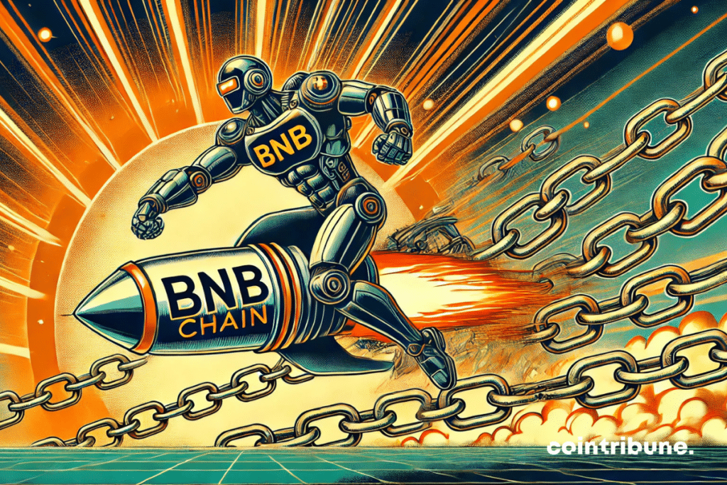Humanoid robot representing Pascal, the hard fork of Binance