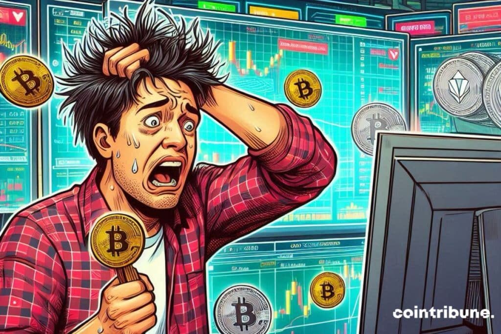 A crypto investor who pulls his hair because he does not know which platform to choose