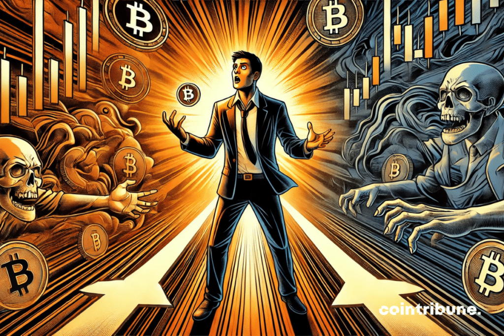 A panicked trader in the face of cryptocurrency risks and opportunities