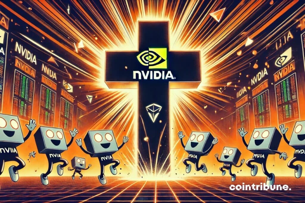 The Death Cross of Nvidia which appears on the stock market while the cryptos IA rejoice.