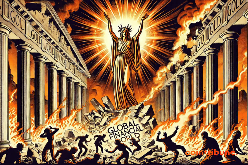 Chaos of the stock market represented by Olympus where the Gold God reigns supreme