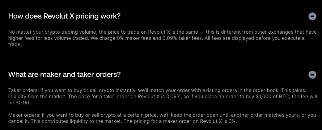 screenshot presenting details on revolut pricing