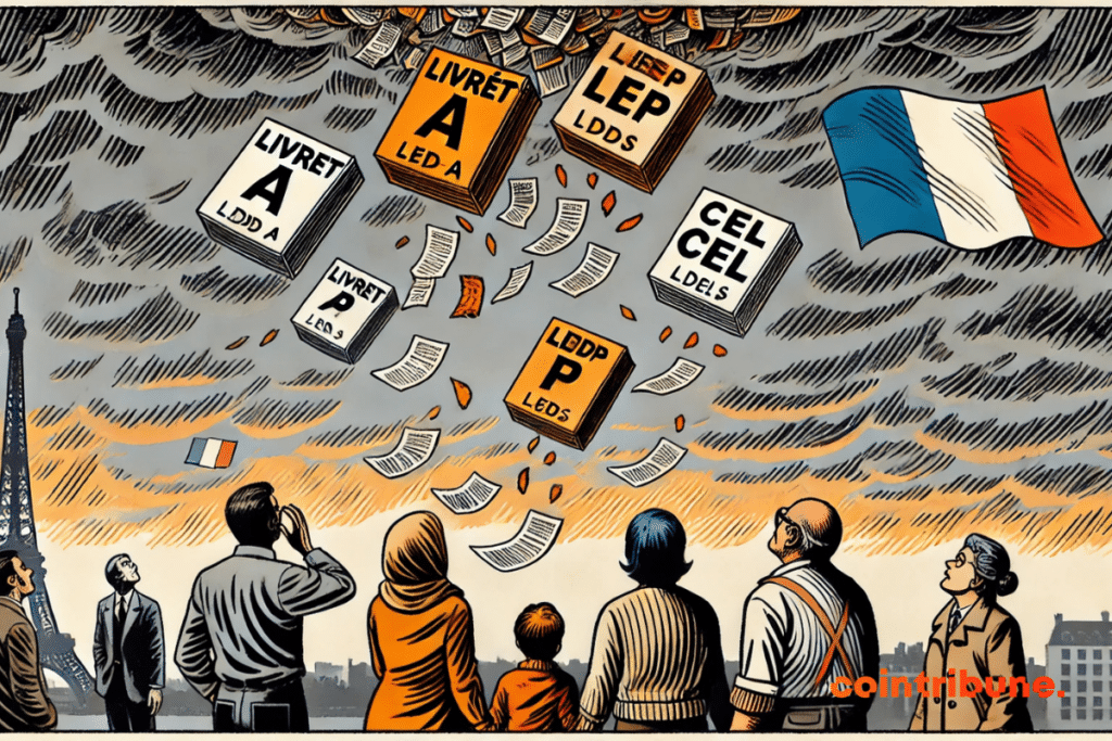 French savings files scattered in the skies