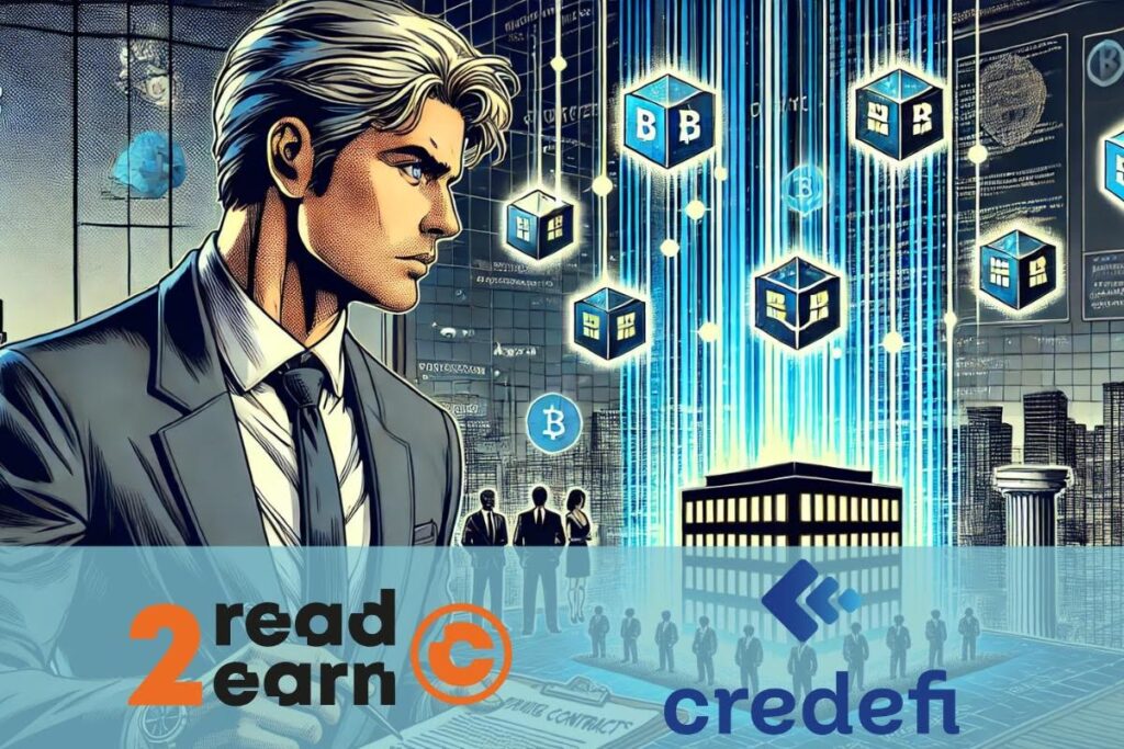 A crypto investor in full quest Read to Earn on Credefi.