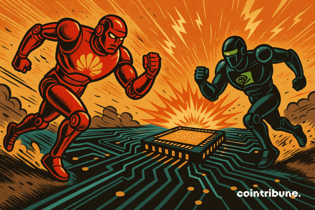 An explosive ia duel where Huawei and Nvidia compete on a circuit