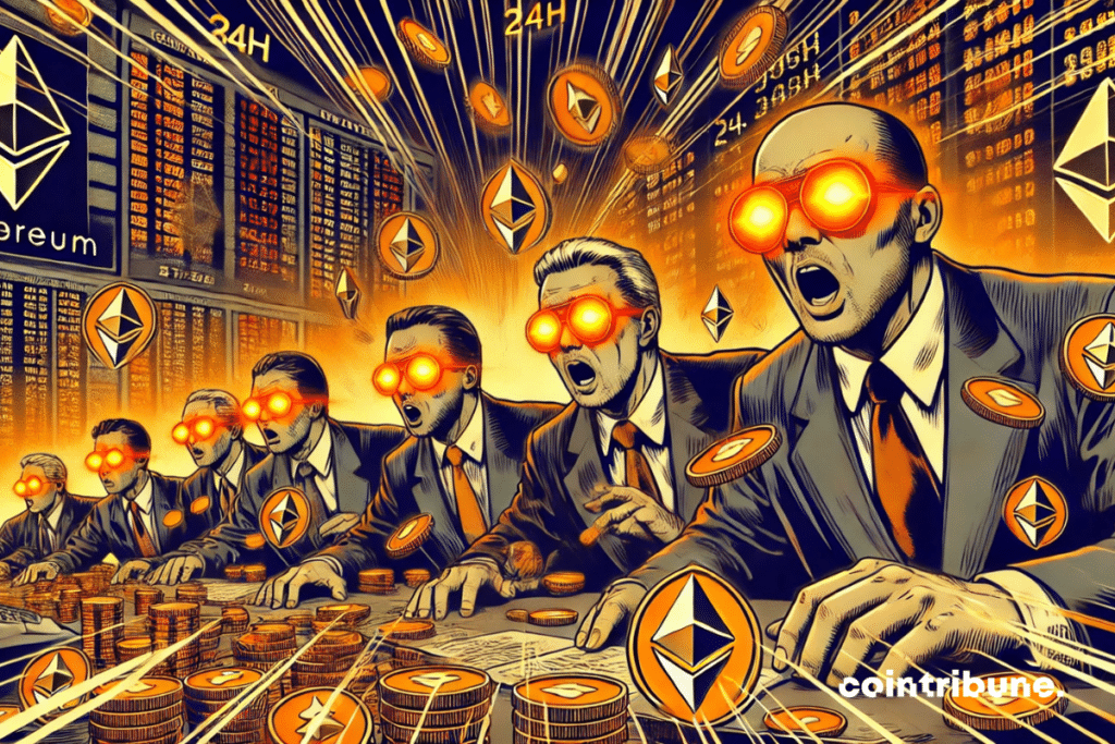 Investors are giving big on Ethereum: 449,000 ETH accumulated in 24 hours despite the instability of the crypto market.