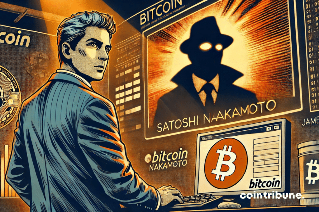 Illustration by James Murphy in full investigation into Satoshi Nakamoto