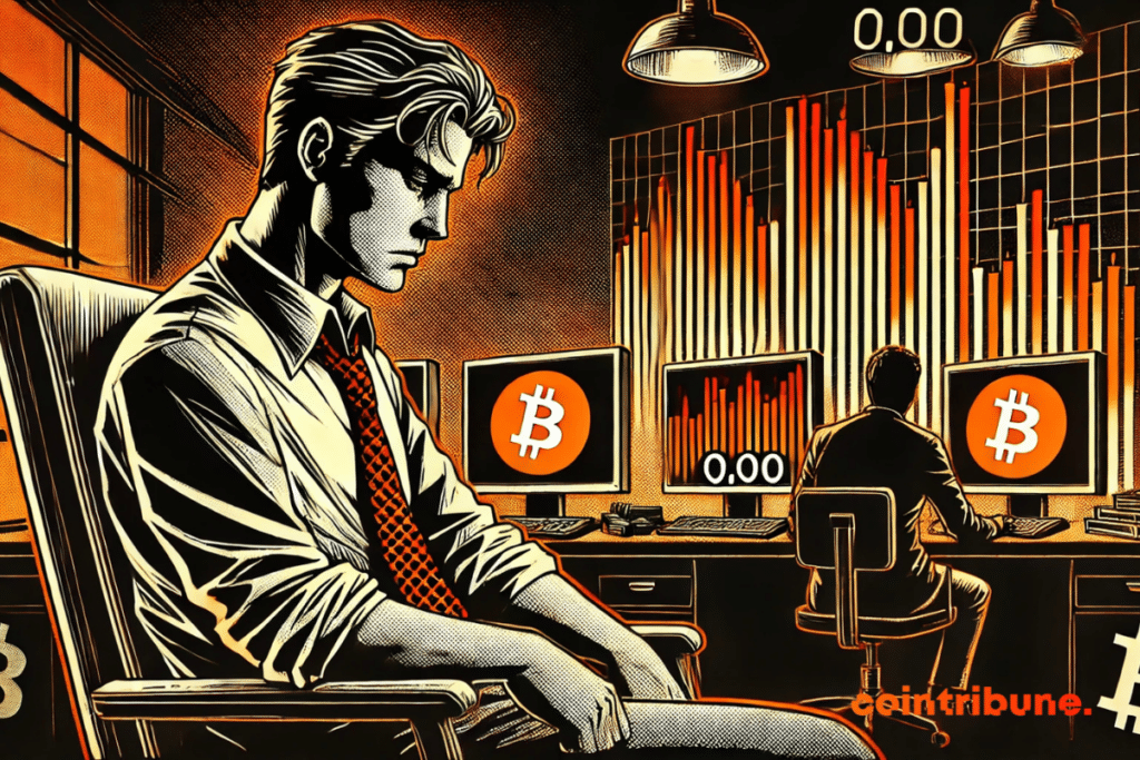 Illustration of tension and inertia linked to the drop in Bitcoin flows.