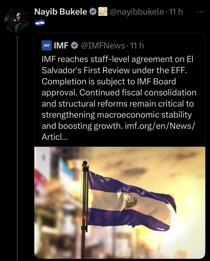 But a silence intrigues. After the publication of the IMF report which says that the Bitcoin assets of Salvador remain unchanged, Nayib Bukele split an enigmatic tweet, without comment on the substance.