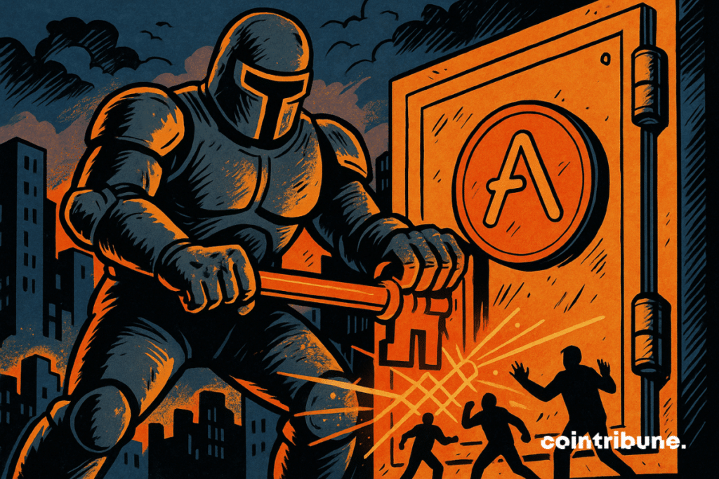 A warrior in armor puts a key in the lock of a chest-in-the-prote