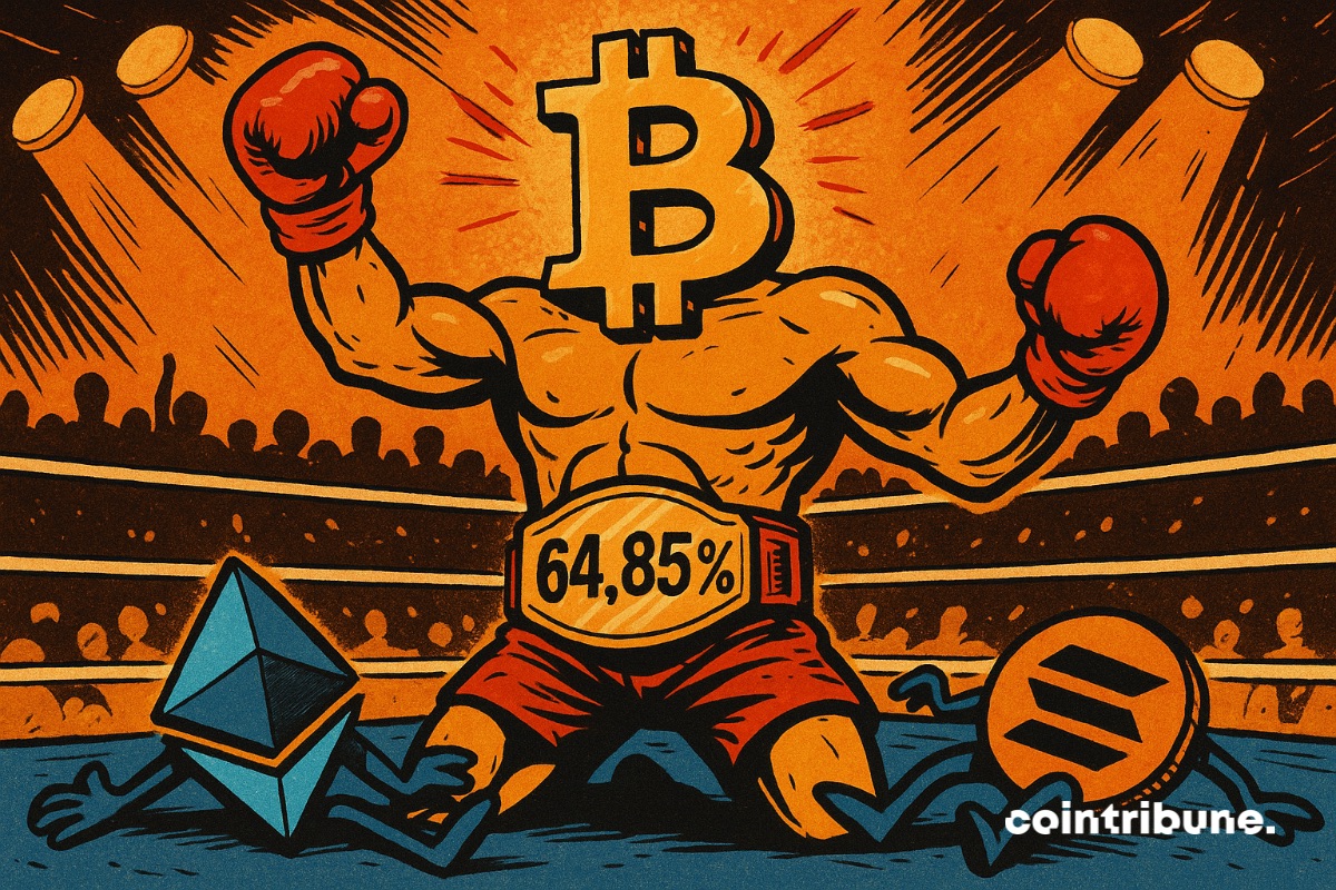 Bitcoin crushes altcoins and reaches 64.85 % domination