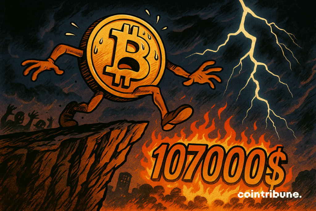 Anthropomorphic bitcoin piece, on the edge of a cliff where the figure is engraved $ 107,000