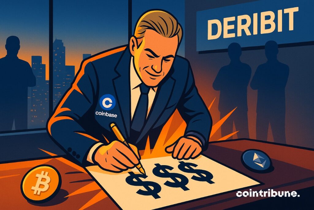 An official Crypto Coinbase Exchange who signs the acquisition of Deribit.
