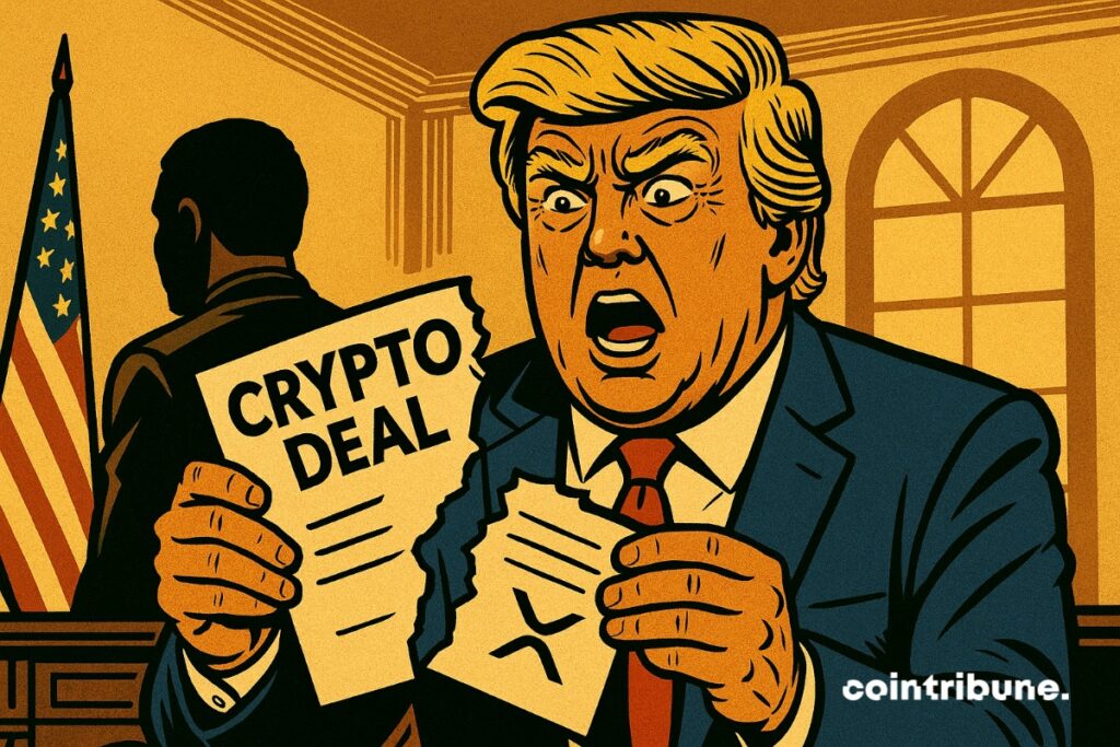 Donald Trump who tears a crypto contract with the XRP. He was manipulated.