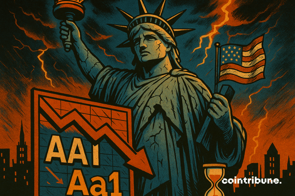 Disolement around a statue of shattered freedom, a painting classifying the US sovereign rank in AA1