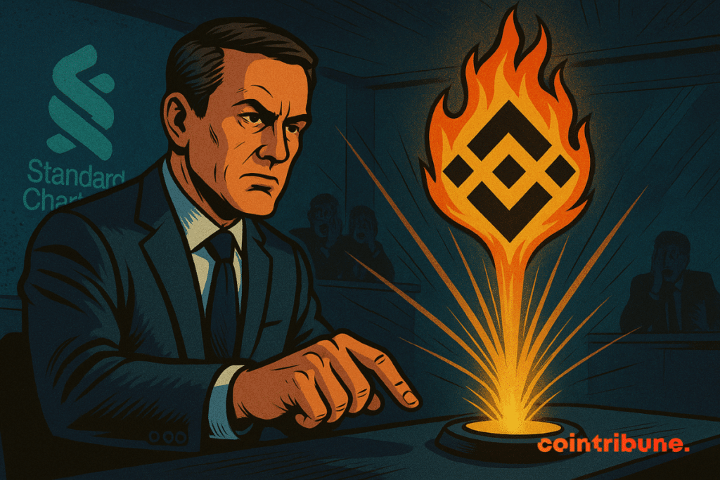 The Chartered Standard Banker presses a button