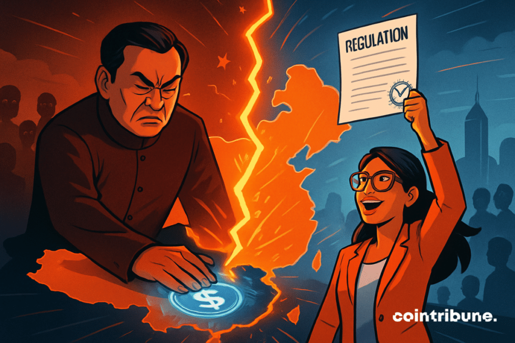 A brilliant fracture divides China while Beijing crushes the crypto and Hong Kong proudly defends the regulations.