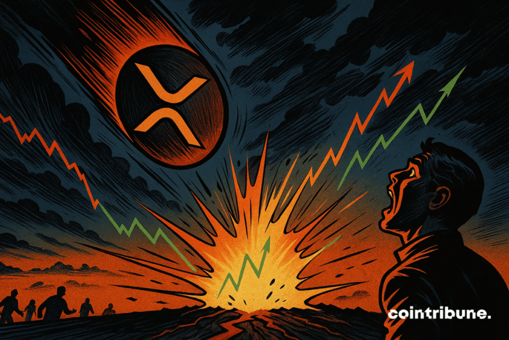 The XRP in free fall in front of a crypto trader.