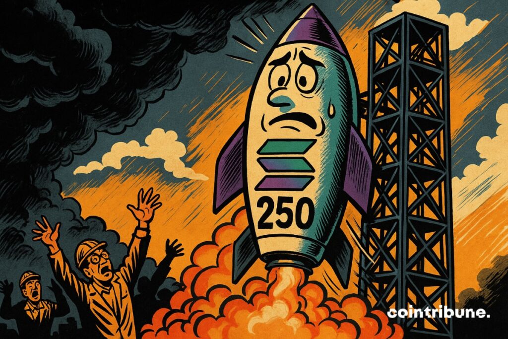 A Solana rocket that gropes to take off. Crypto investors in panic.