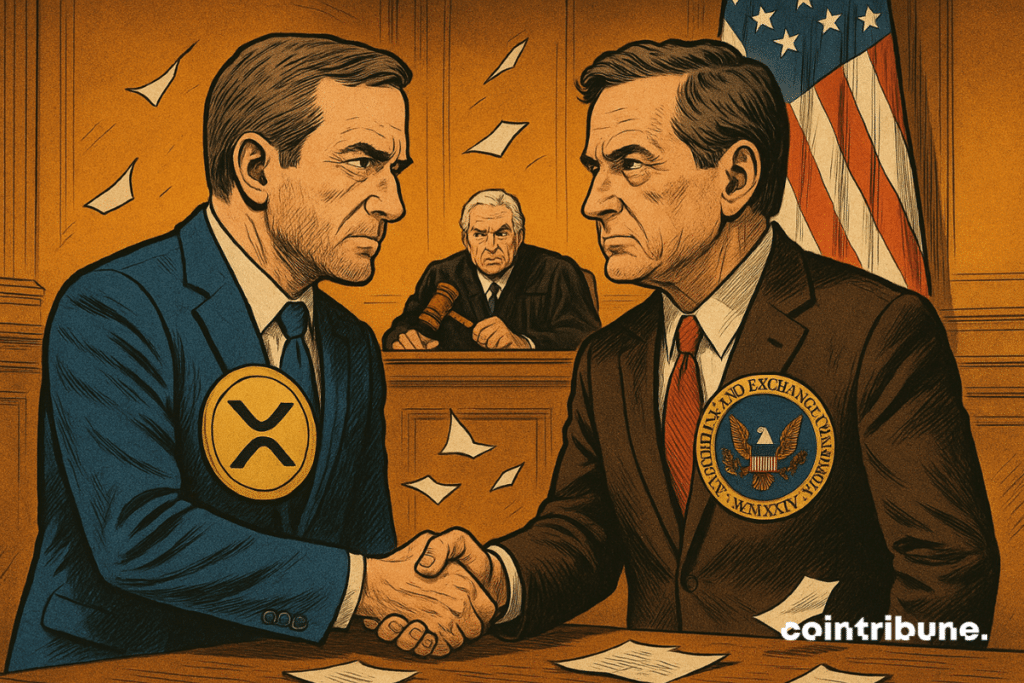 Handshake in the court between Ripple and the representatives of the dry.