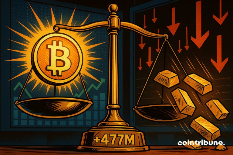 Bitcoin ETFs see 477 million entries as gold plunges