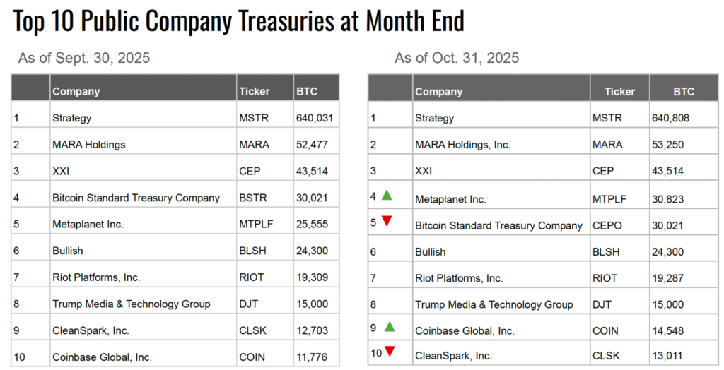Bitcoin public treasuries