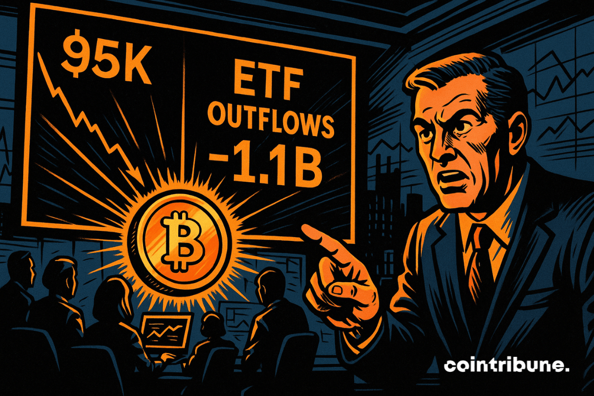 Bitcoin ETFs Suffer $1.1B in Outflows as BTC Slides Toward $95,000
