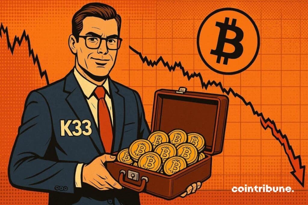 The head of K33 Research with a suitcase full of bitcoin.