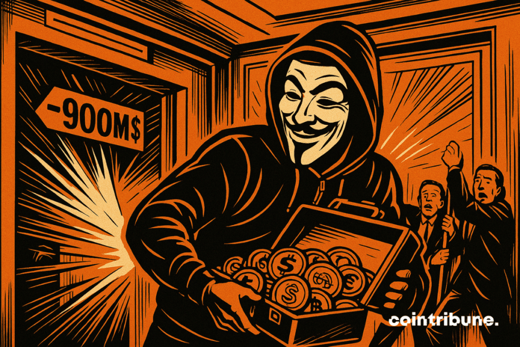 Masked hacker flees in elevator with $900M in crypto
