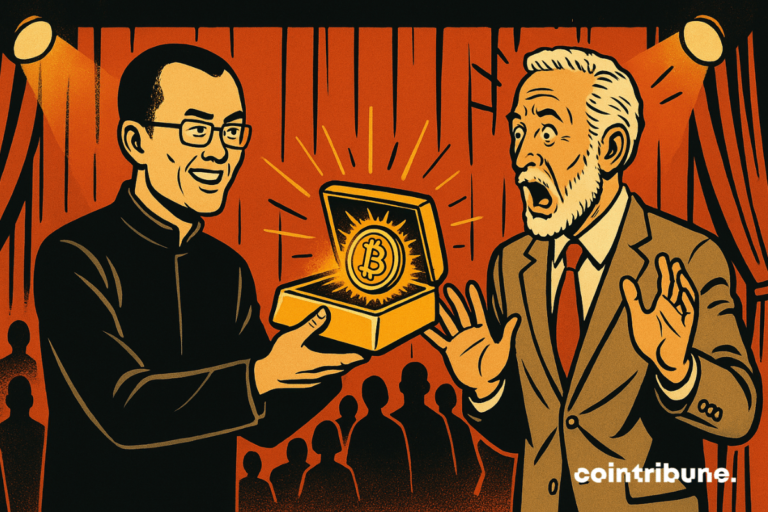 CZ traps Peter Schiff in public with a gold bar