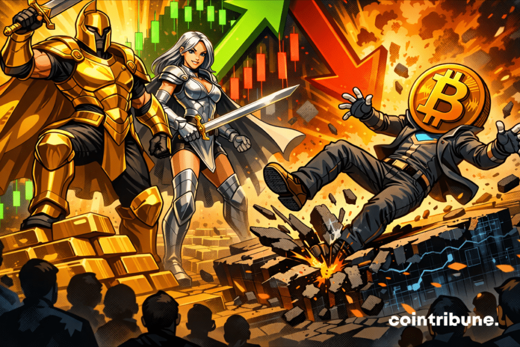 The champions of gold and silver are gaining the upper hand over Bitcoin, whose price is collapsing, in a fierce battle on the markets.