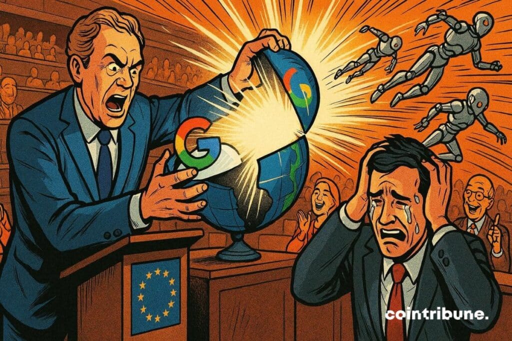 An EU representative who forces Google to open Android to competing AI.