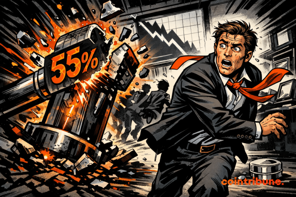 Panicked Bitcoin Trader Flees Broken Lever Showing 55%