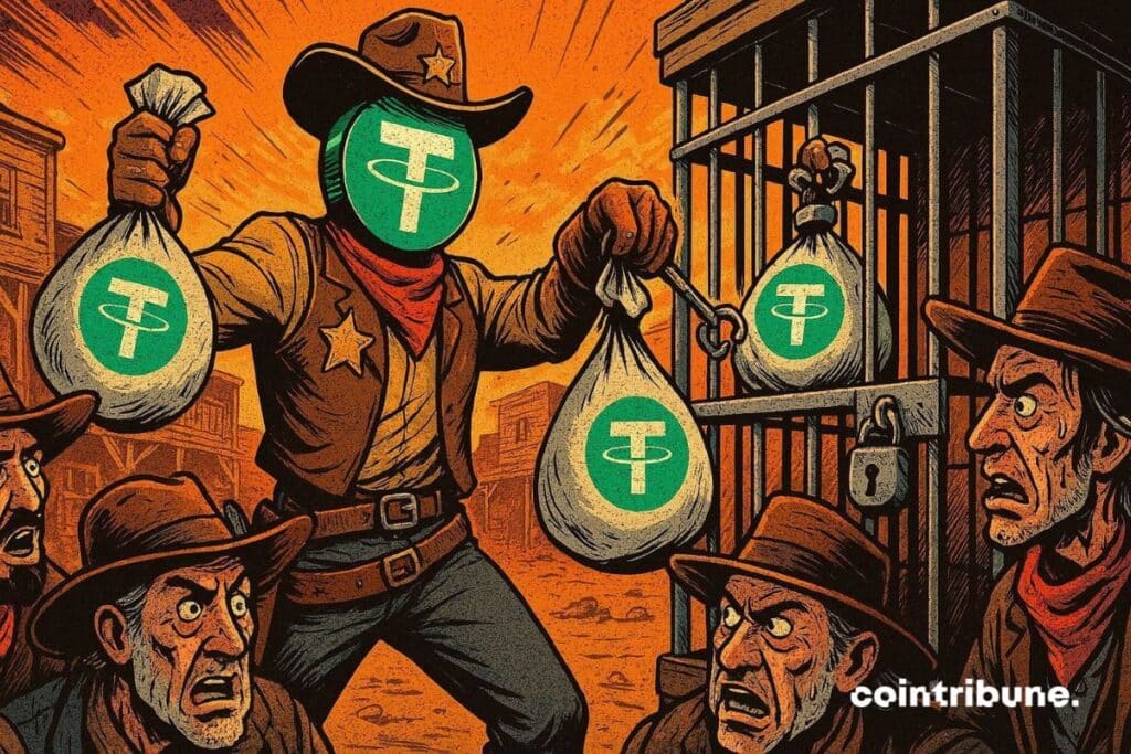 Tether which freezes 4.2 billion crypto tokens linked to illicit activities.