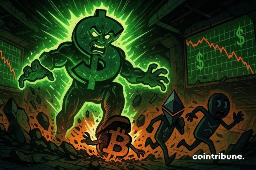 The strong and powerful Dollar that is crushing bitcoin and the crypto market.