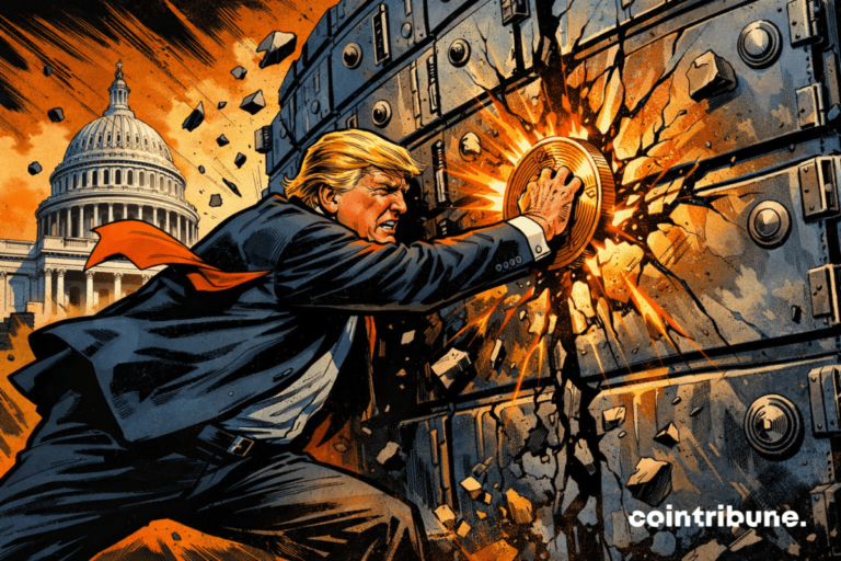 Trump attacks banks, presses Congress on crypto law