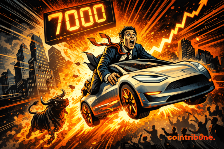 The S&P 500 hits a new record above 7,000 points driven by Tesla