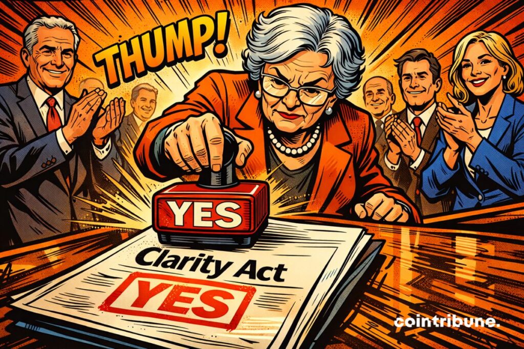 A commission in the American Senate which approves 15 to 9 the Clarity Act, to regulate crypto.