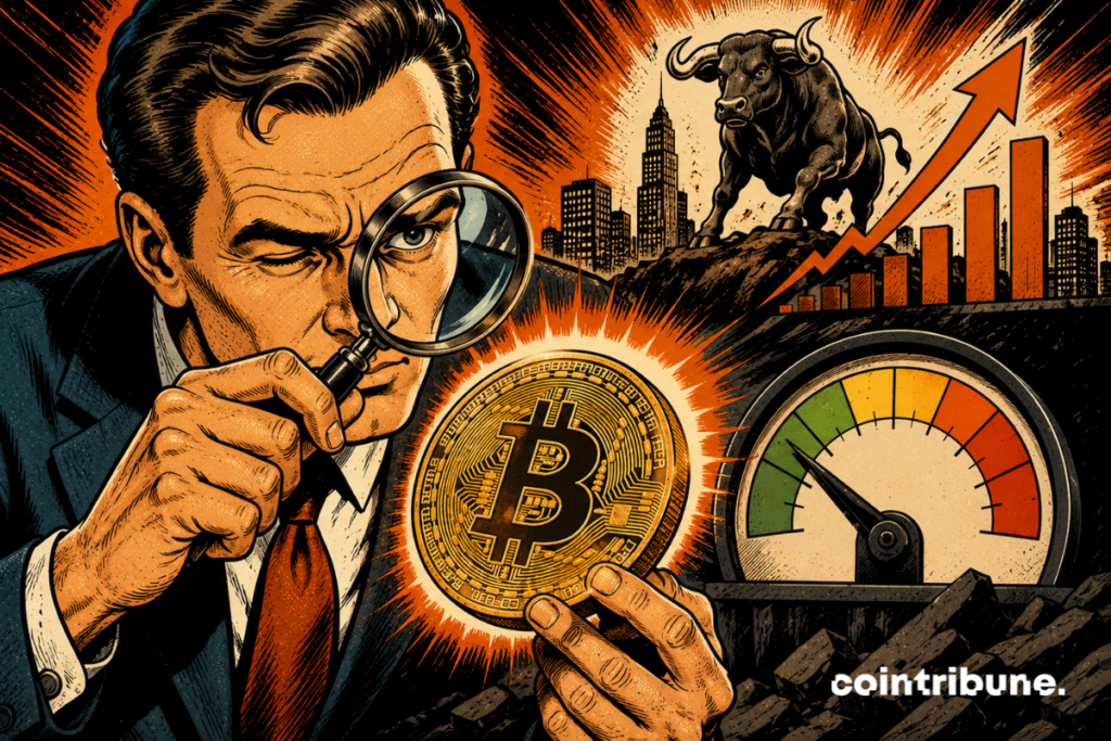 A crypto investor analyzes the performance of Bitcoin.